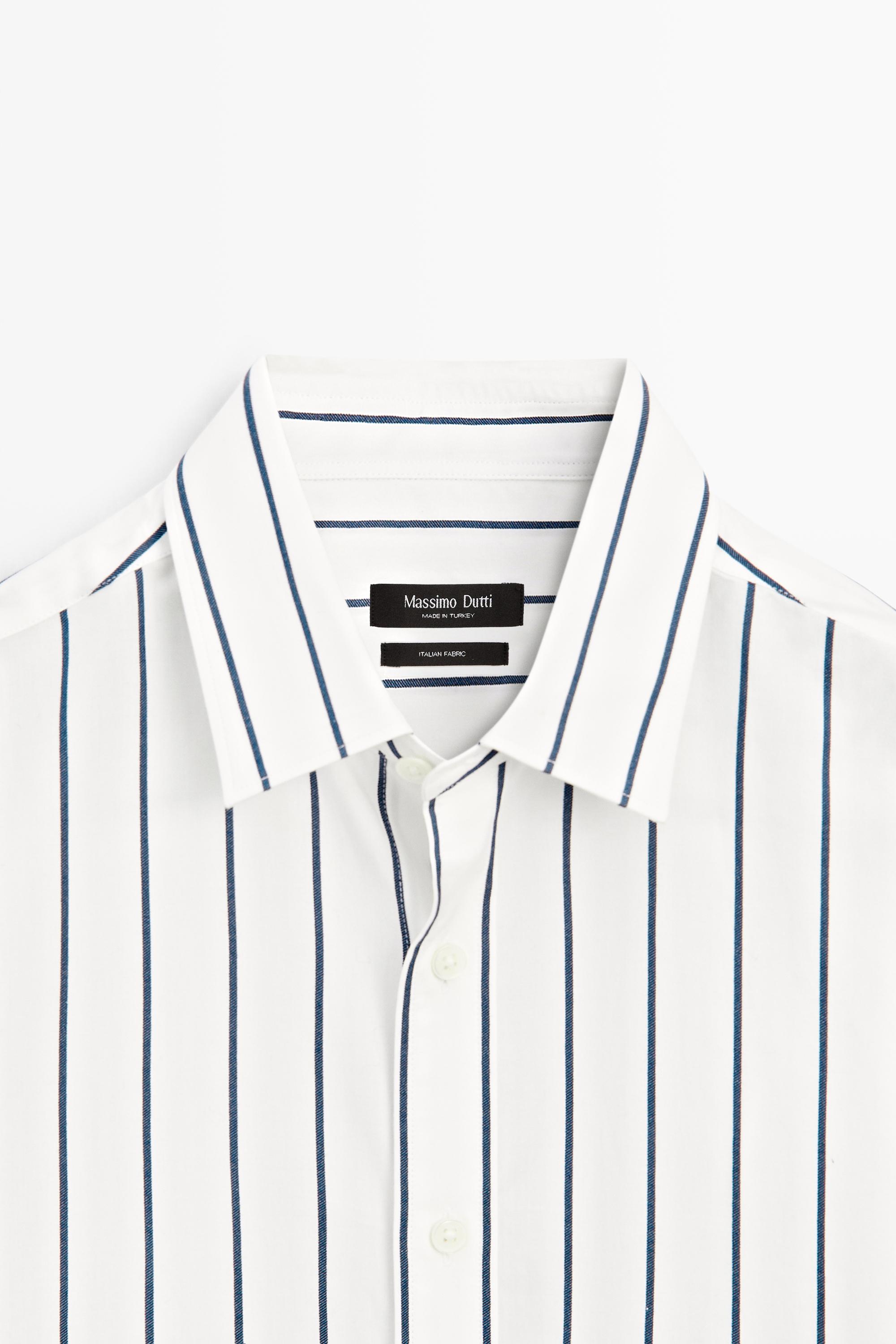Chemise regular fit rayée 100 % coton