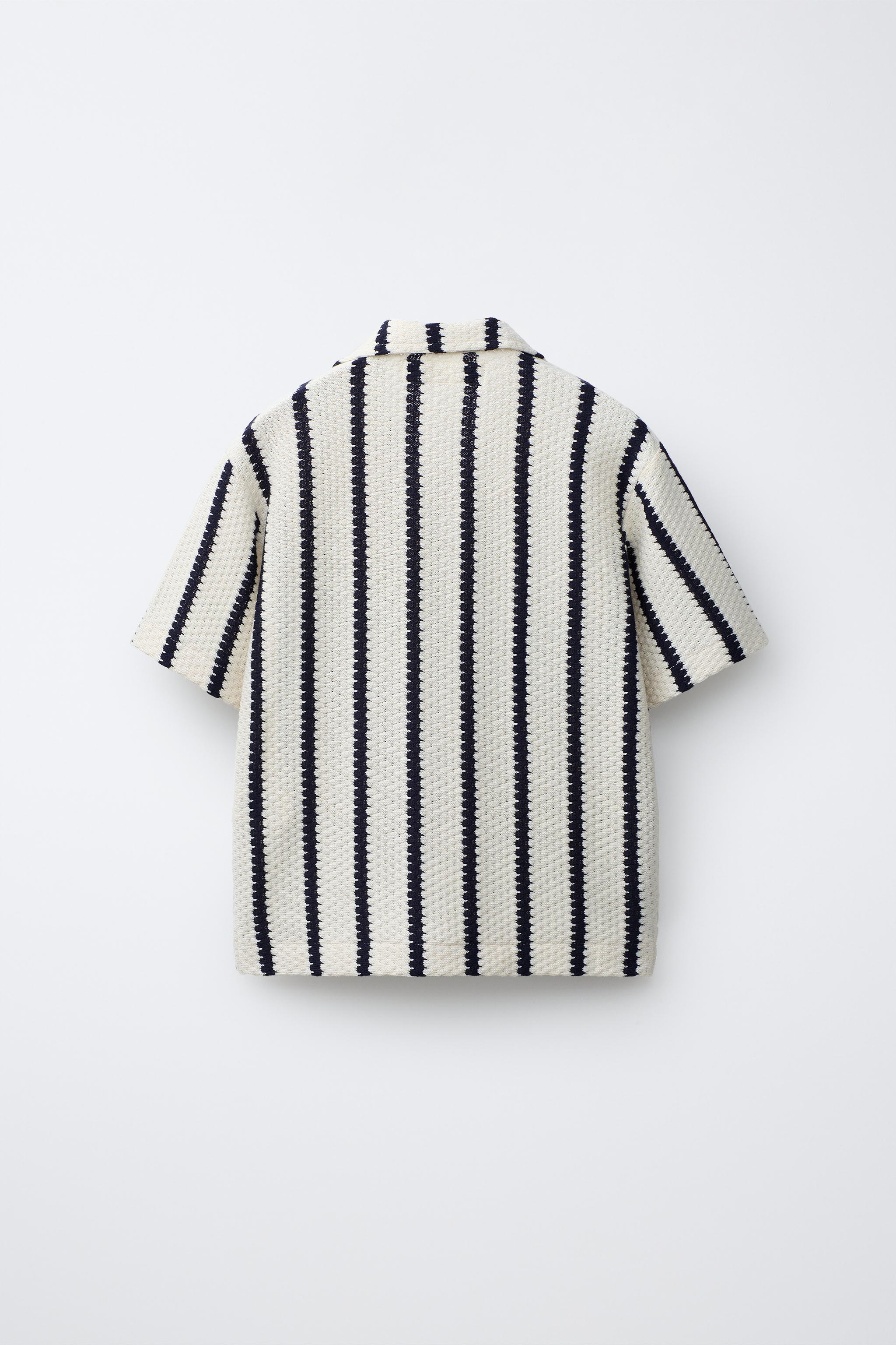 CHEMISE EN MAILLE CROCHET À RAYURES