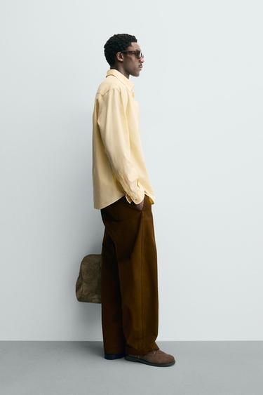 FLOWING SHIRT WITH POCKET - Ecru/Yellow by Zara - Image 3