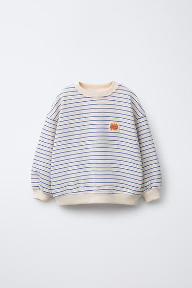 STRIPED SWEATSHIRT - Blue/White by Zara