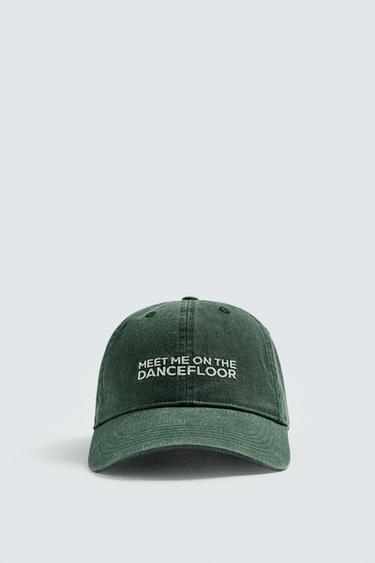 WASHED EMBROIDERY CAP - Green by Zara - Image 4