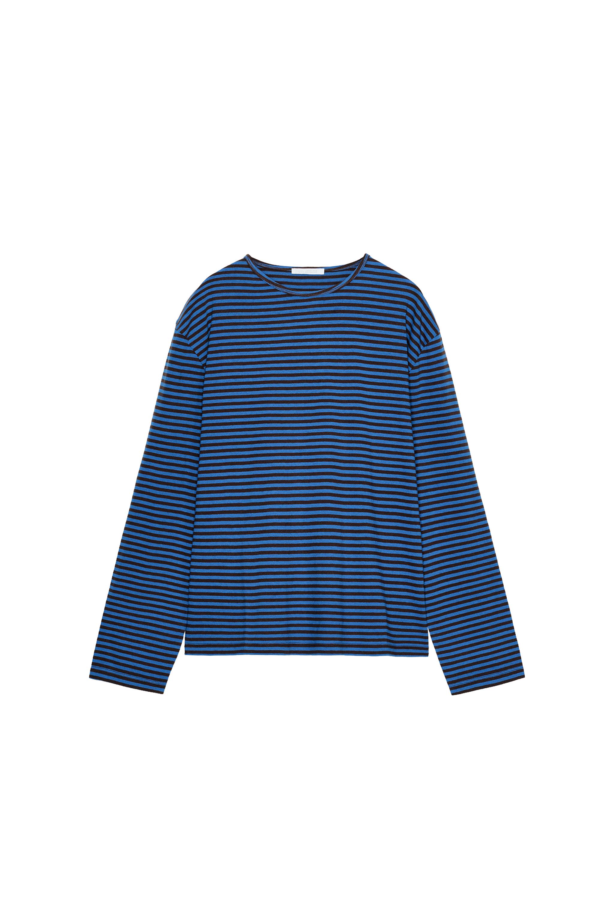 STRIPED LONG SLEEVE T-SHIRT - Brown-Blue | ZARA South Africa