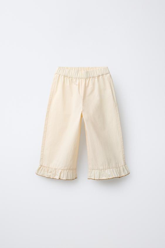 PANTALÓN CULOTTE POPELÍN - Mantequilla de Zara - Imagen 0