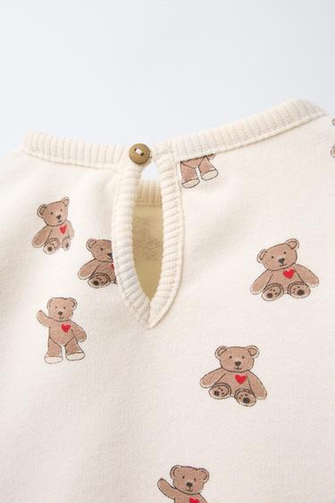 HEART TEDDY BEAR SWEATSHIRT - Light ecru by Zara - Image 2