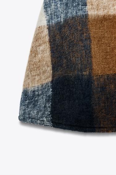 KURZER SOFT-KAROROCK - Blau von Zara