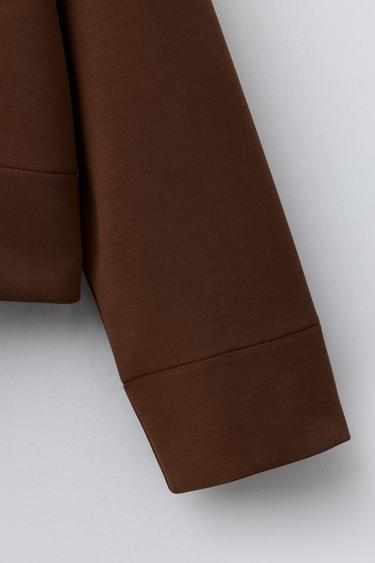 SWEATSHIRT WITH MODAL AND CONTRAST NECK - Brown by Zara - Image 3