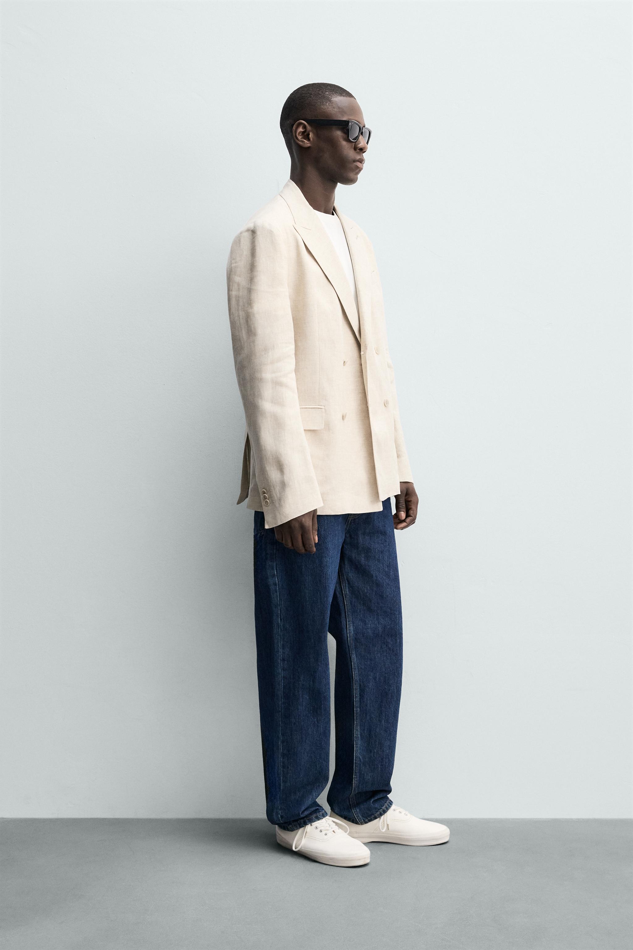 VESTE À BOUTONNAGE CROISÉ 100 % LIN