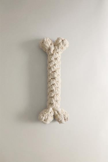 Zara WOVEN BONE PET TOY - Ecru - Image 0