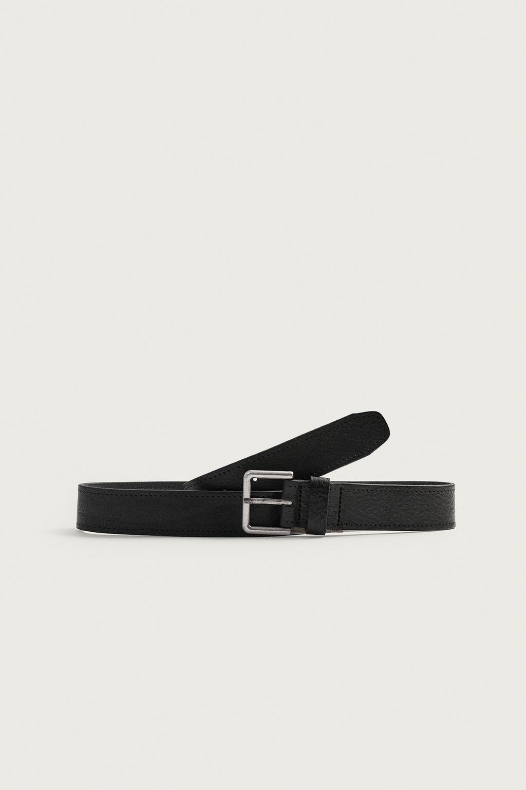 VINTAGE-EFFECT LEATHER BELT
