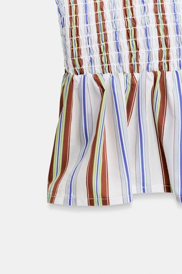 STRIPED SMOCKED TOP - striped by Zara - Image 8