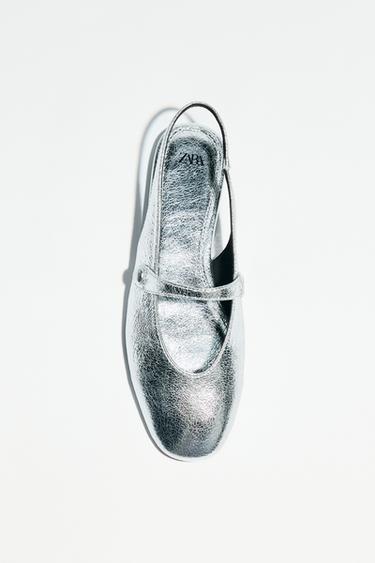 BAILARINA EFECTO METALIZADO - Plata de Zara