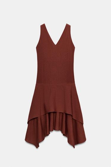 ZW 컬렉션 스트라이프 언밸런스 원피스 - Zara 다크 데님