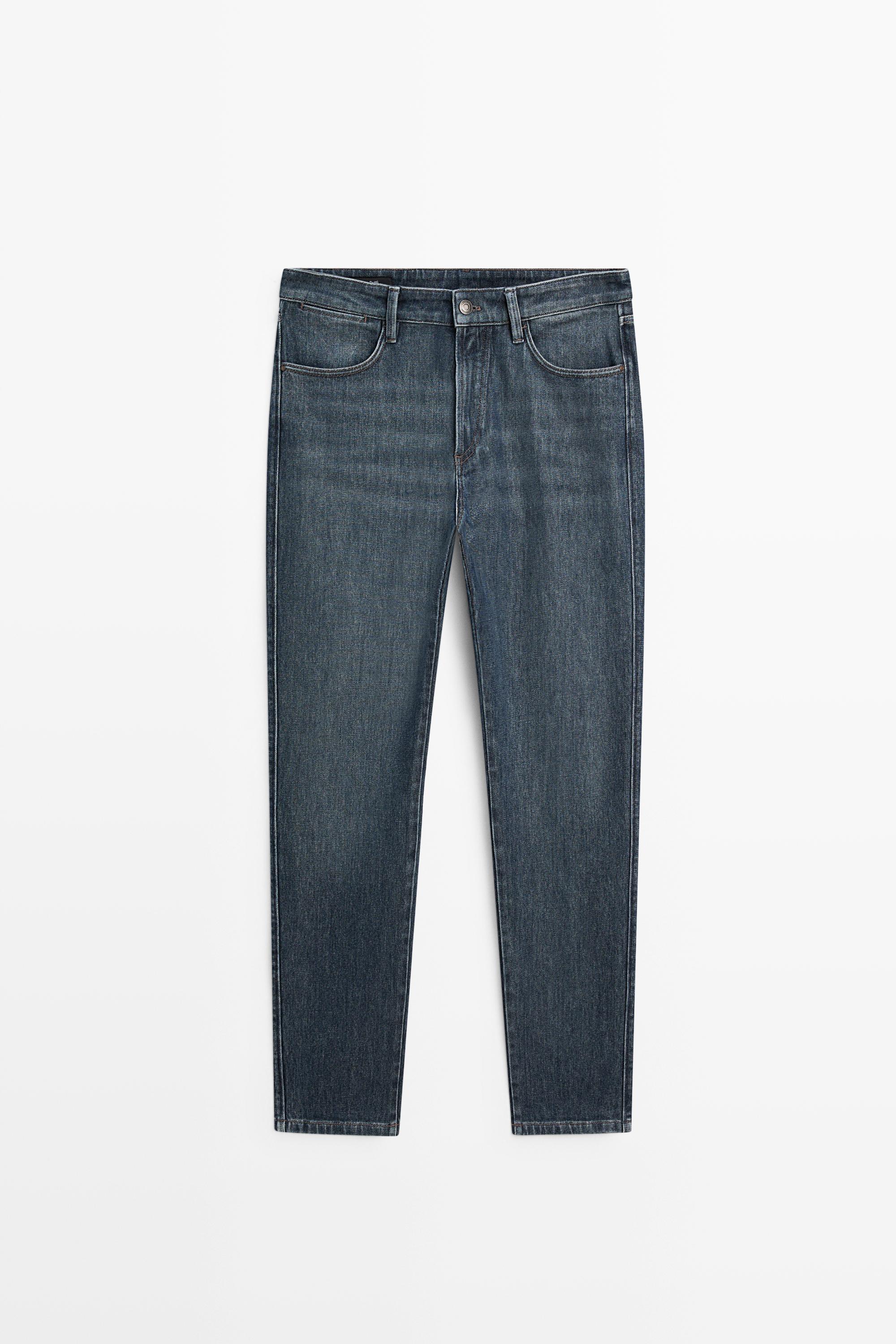 Enzymatic tapered fit jeans — Bluish