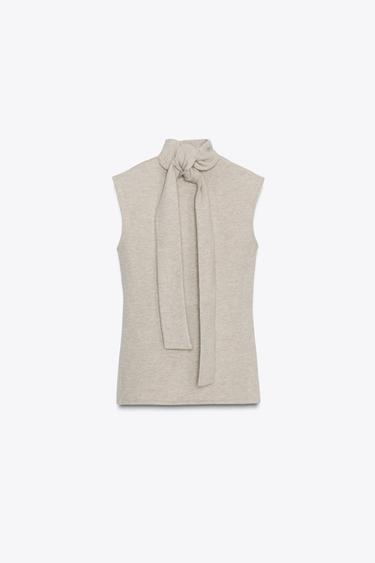 TOP SOFT FOULARD - Beige chiné de Zara - Image 6