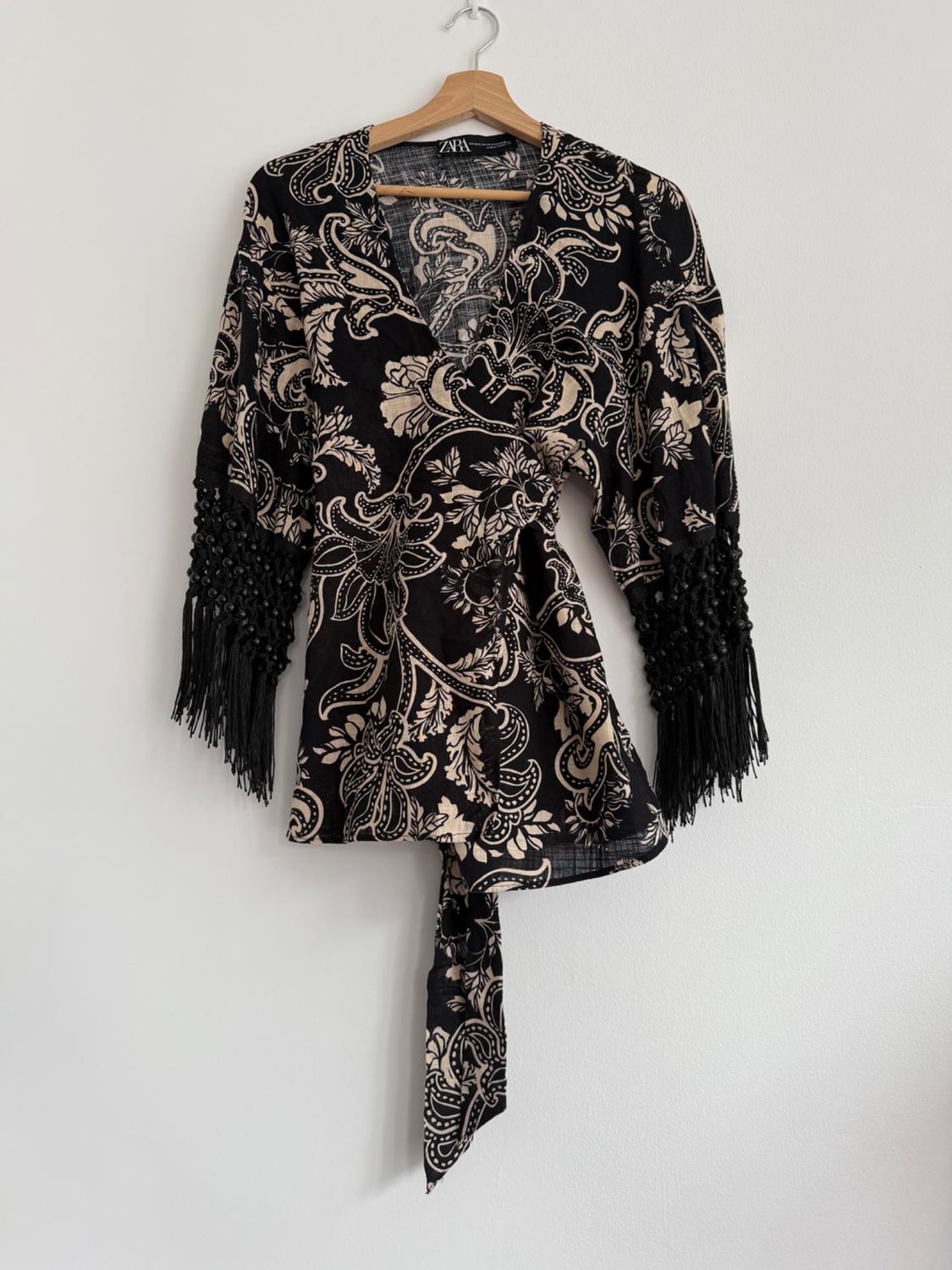 PRINTED JACKET WITH FRINGING - Image 2