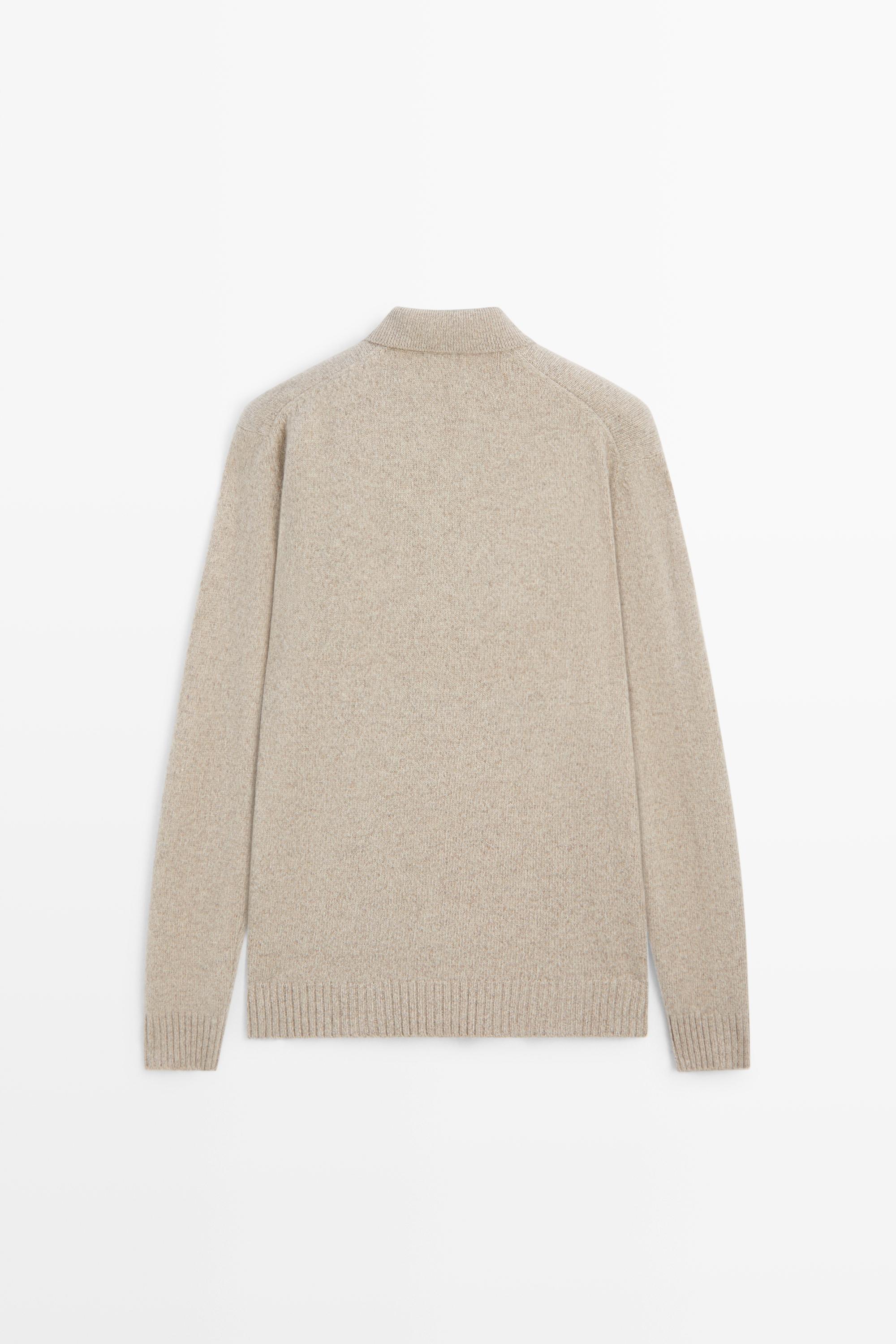 100% wool knit polo sweater