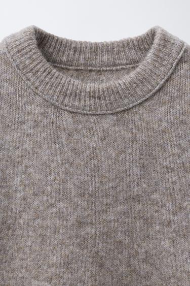 PULL EN MAILLE À NŒUDS AVEC DENTELLE - Marron / Taupe de Zara - Image 2