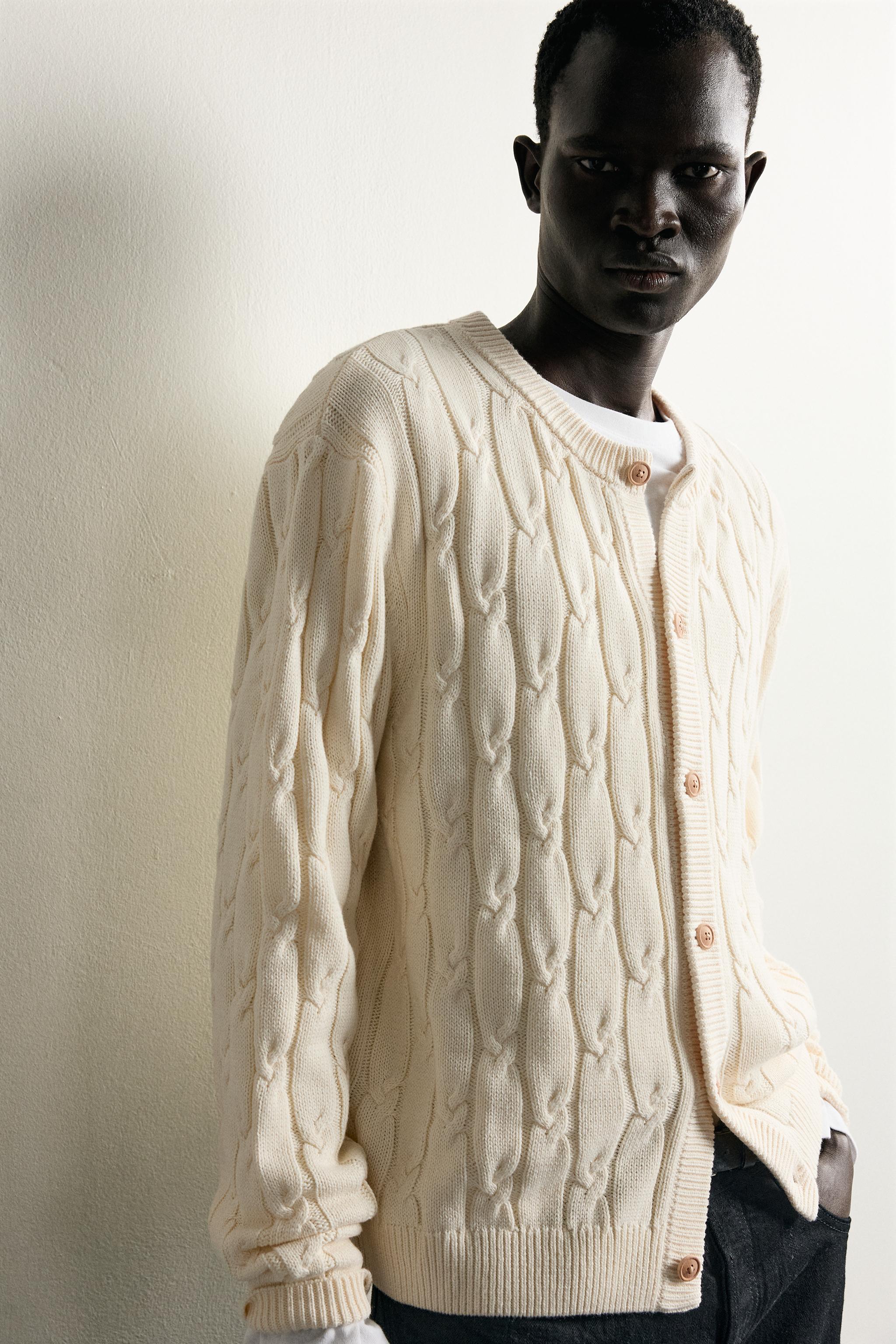 Zara RELAXED FIT BURGU ÖRGÜLÜ HIRKA görsel 5