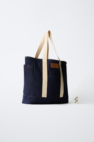 SAC SHOPPER EN DENIM - Bleu de Zara - Image 5