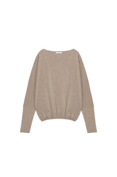CAMISETA BAJO ELÁSTICO - Rosa vigoré de Zara