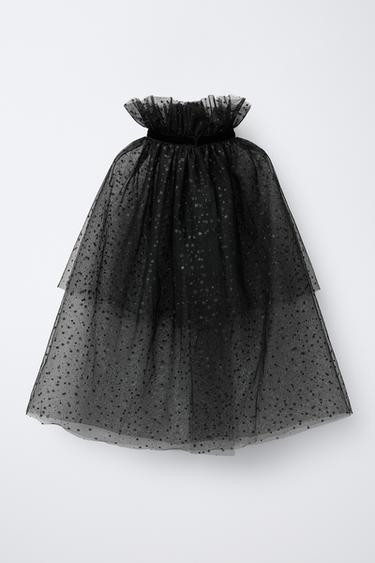 SHINY WITCH COSTUME CAPE - Black by Zara