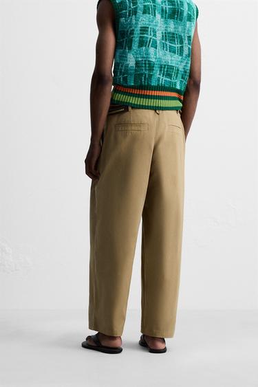PLEATED WIDE-LEG TROUSERS - camel by Zara - Image 2