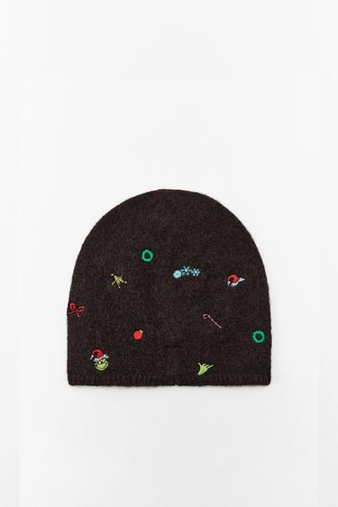 GRINCH™ EMBROIDERED BEANIE - Brown by Zara - Image 4