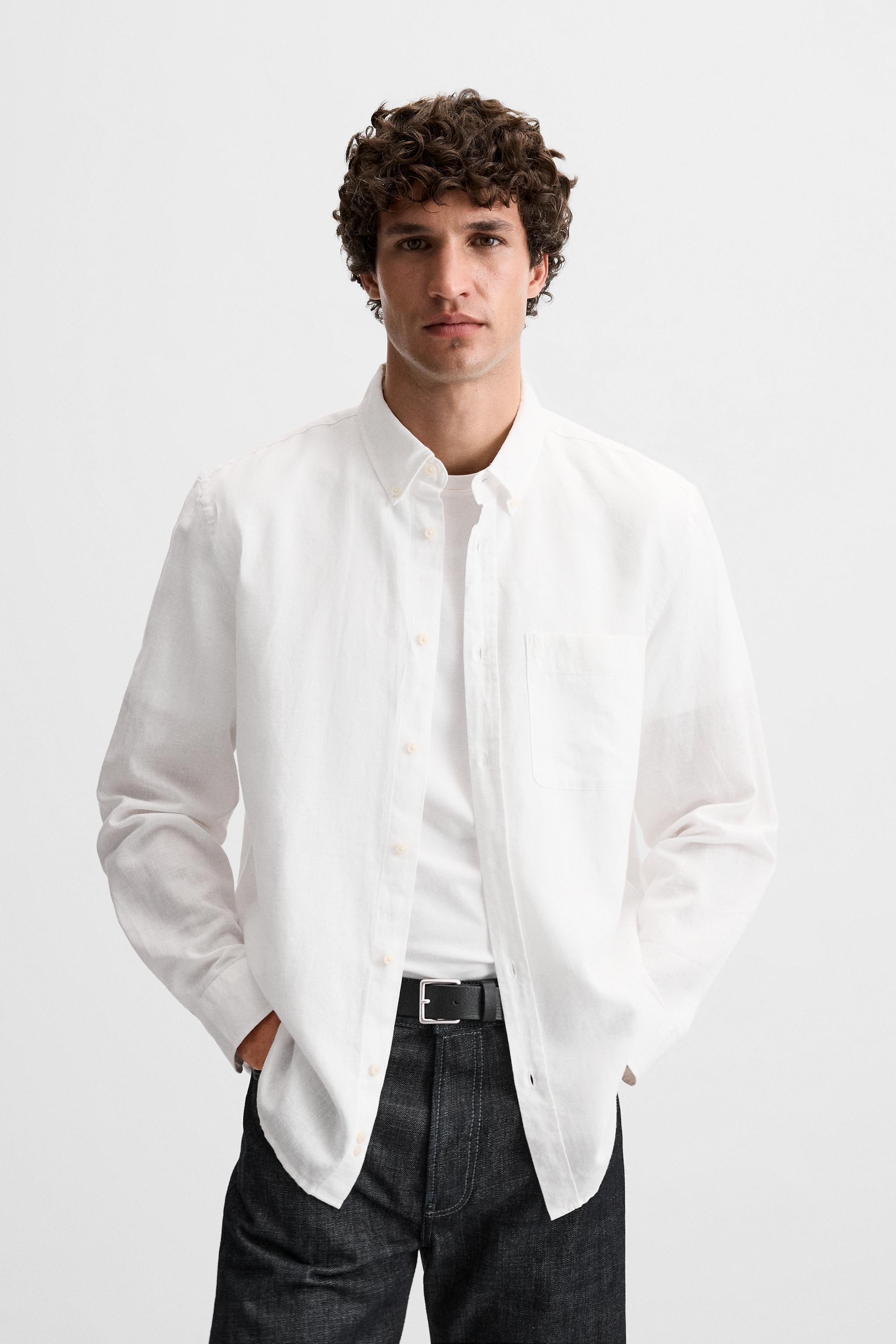 COTTON - LINEN SHIRT - White | ZARA Australia COTTON - LINEN SHIRT - White | ZARA Australia