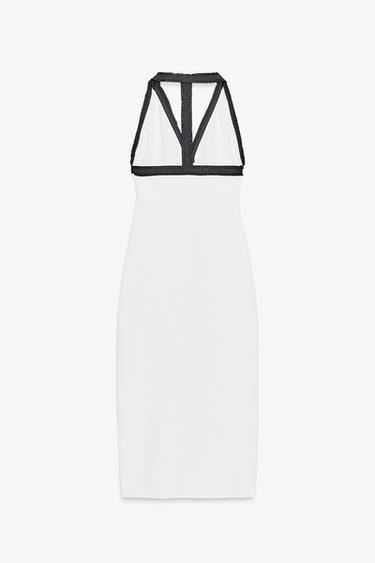 HALTER STRETCH CONTOURING DRESS - White by Zara - Image 6