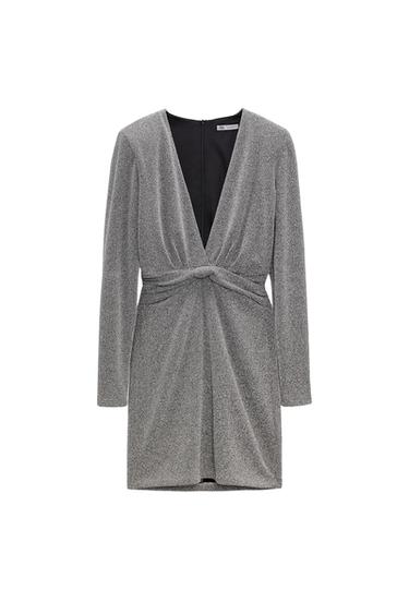 DRESS WITH METALLIC THREAD