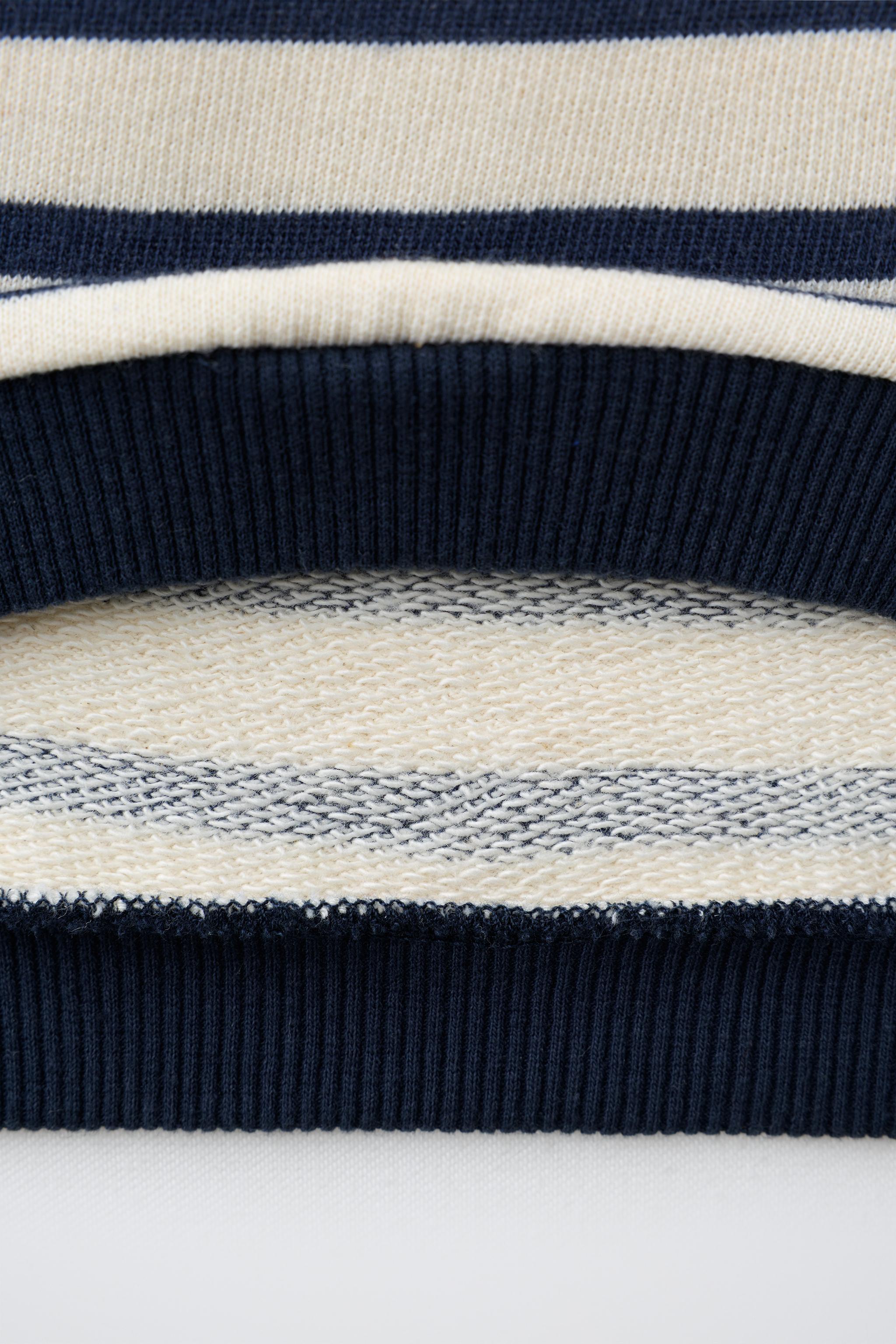 Детские худи Zara STRIPED POLO SWEATSHIRT — фото 5