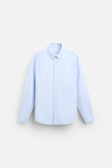 Zara OXFORD SHIRT - Sky blue