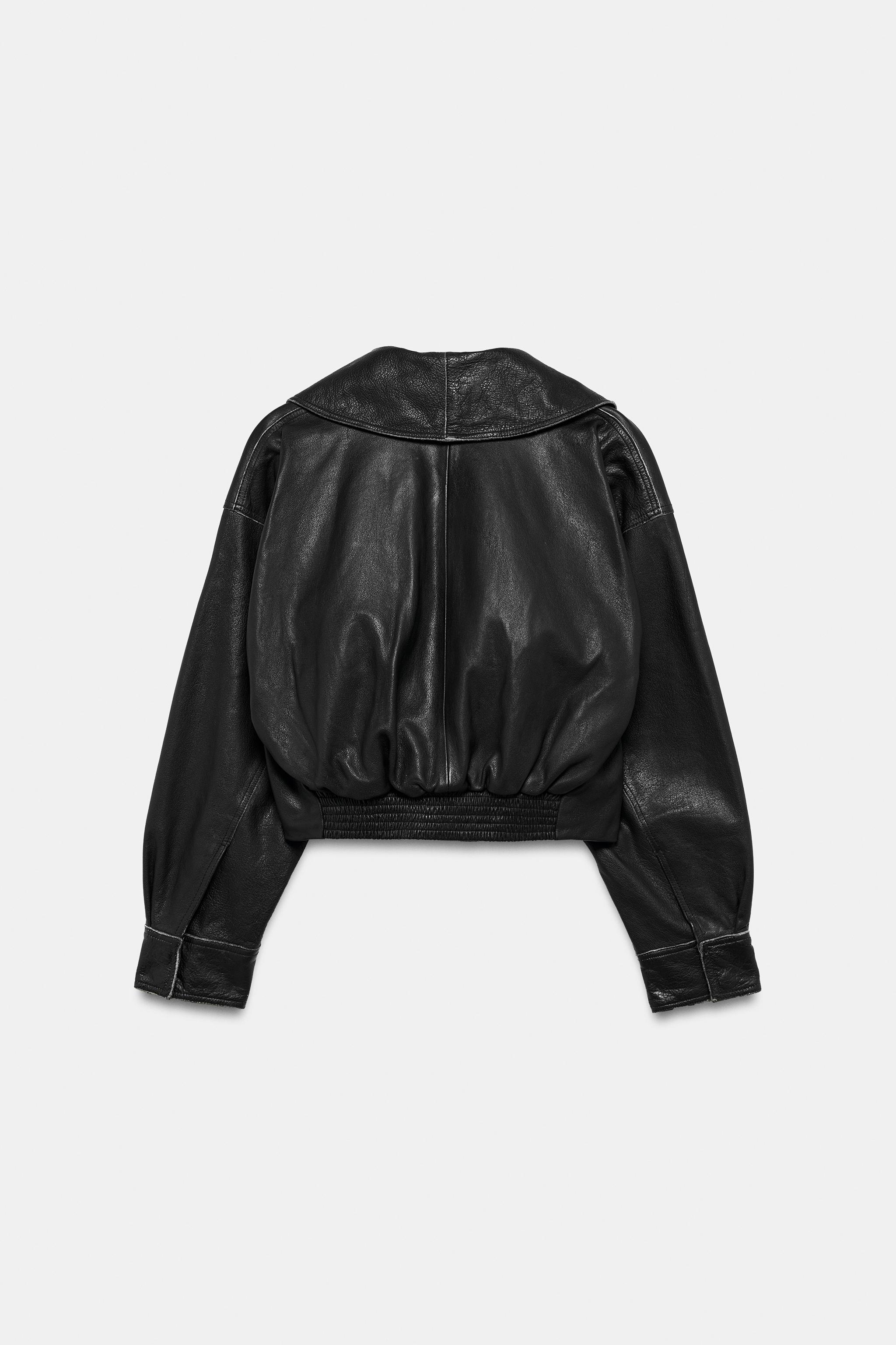 100% LEATHER BUCKLE JACKET ZW COLLECTION