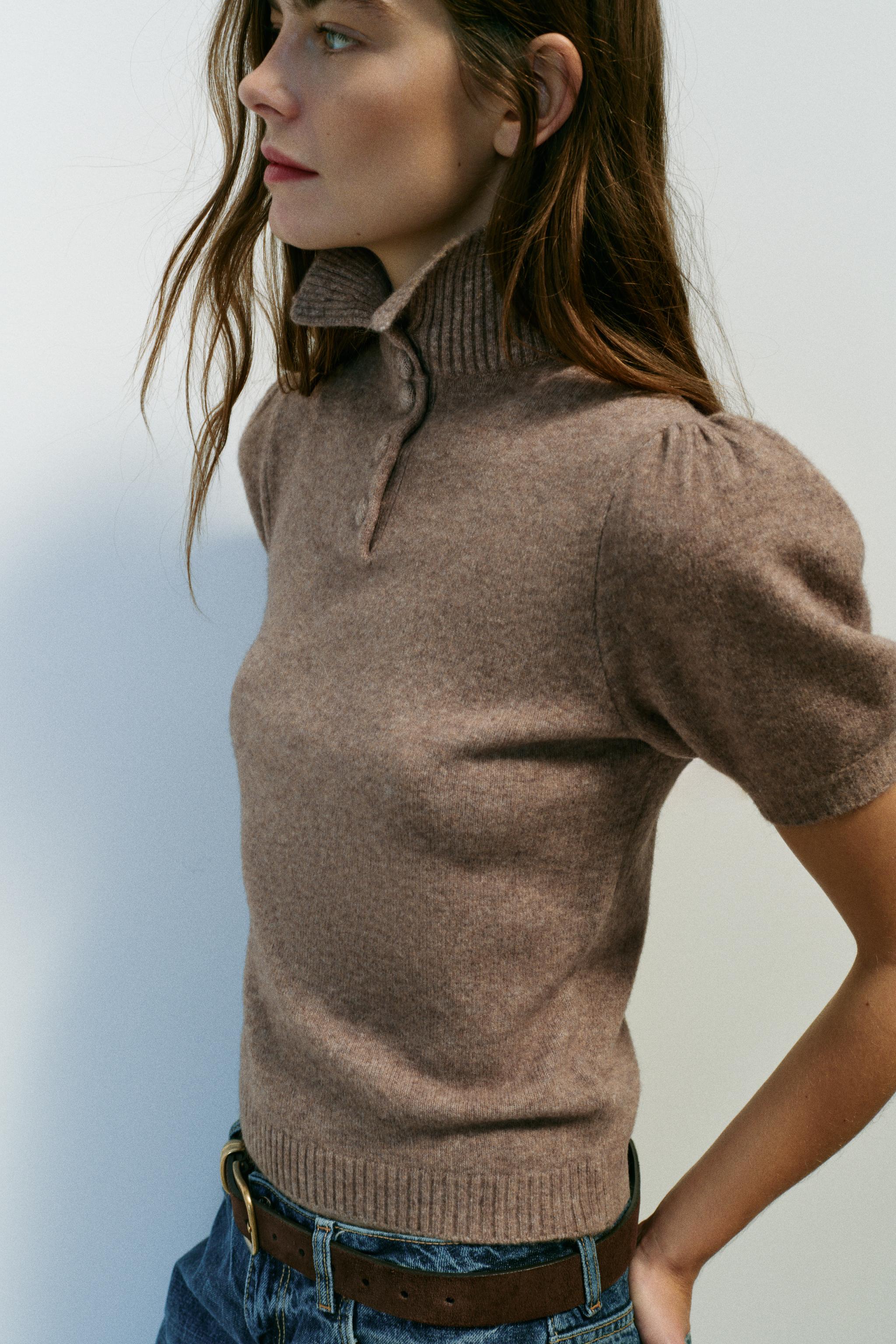 Short Sleeve Knit Sweater by Zara