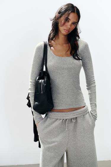 LONG FLEECE BERMUDA SHORTS — Gray marl 1