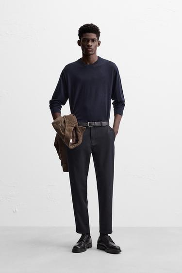 PANTALÓN ESTRUCTURA CONFORT - Marino oscuro de Zara - Imagen 0