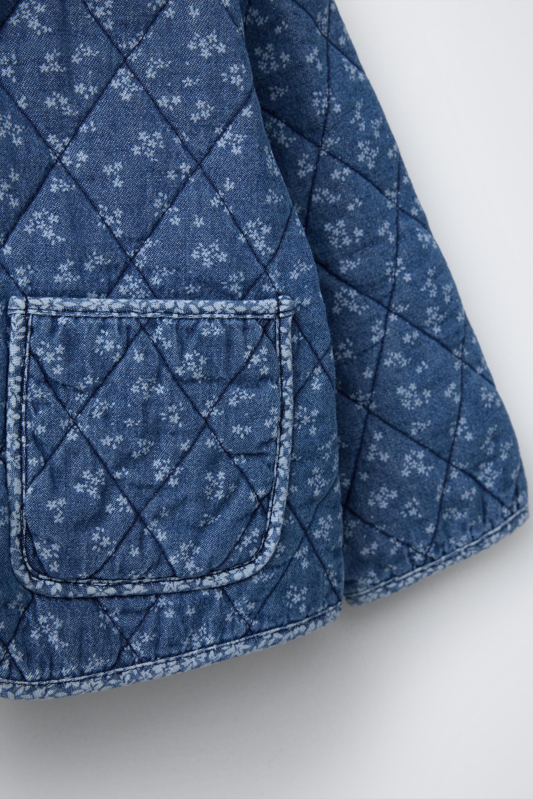 FLORAL DENIM JACKET - Mid-blue | ZARA United States