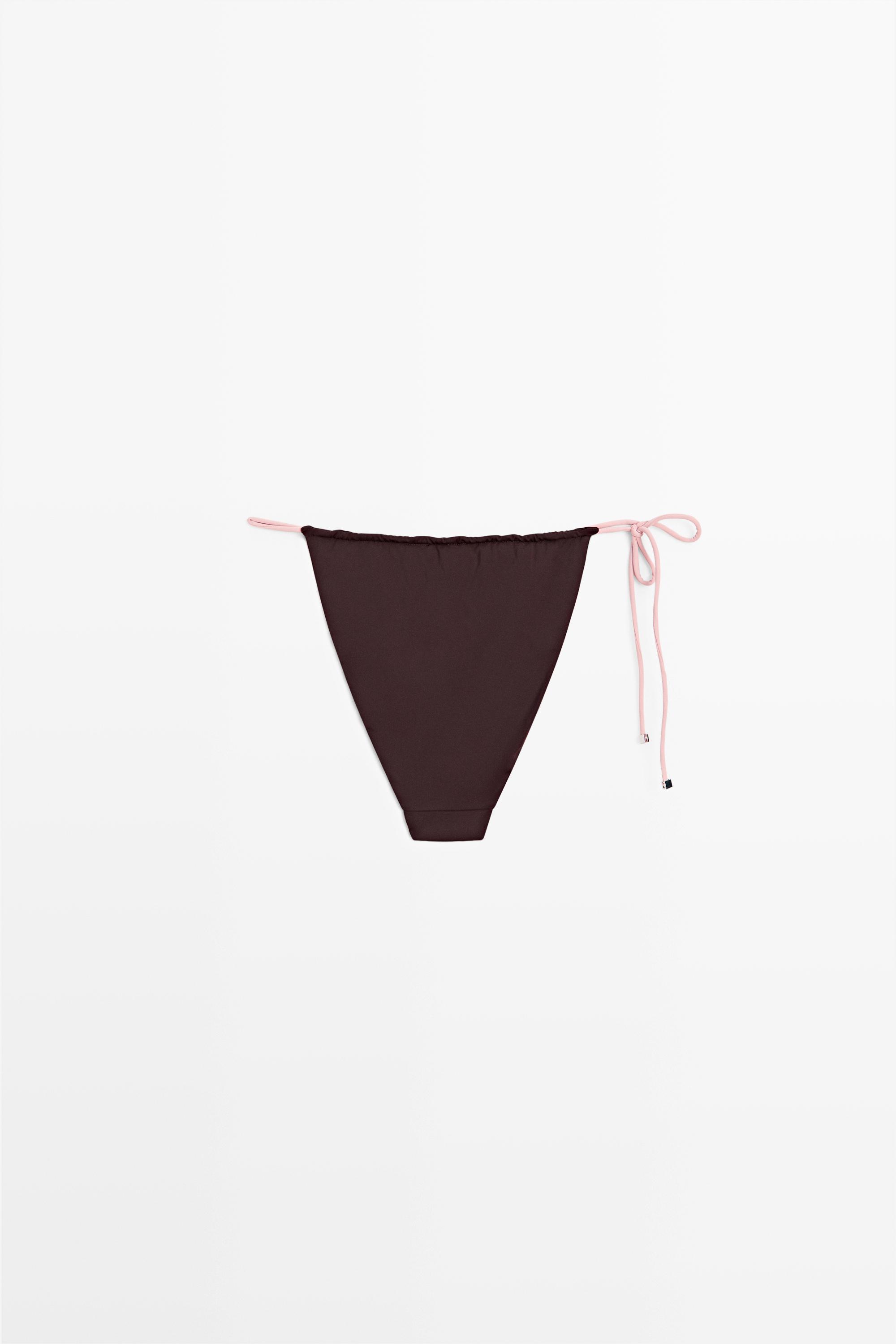 Bas de bikini à nouer contrastant