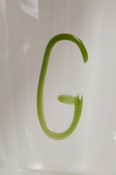 BOROSILICATE MUG WITH INITIAL G - Olive green by Zara - Image 3