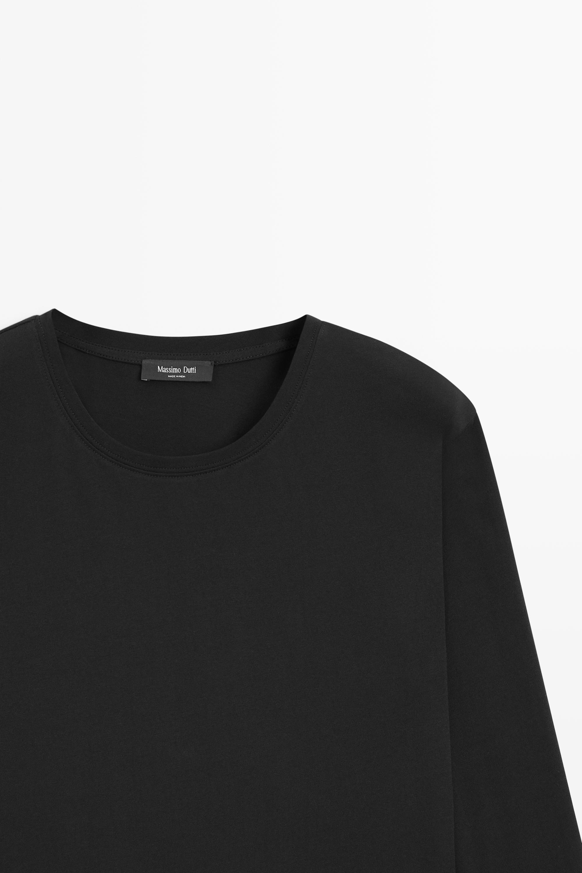 100% cotton long T-shirt with round neck