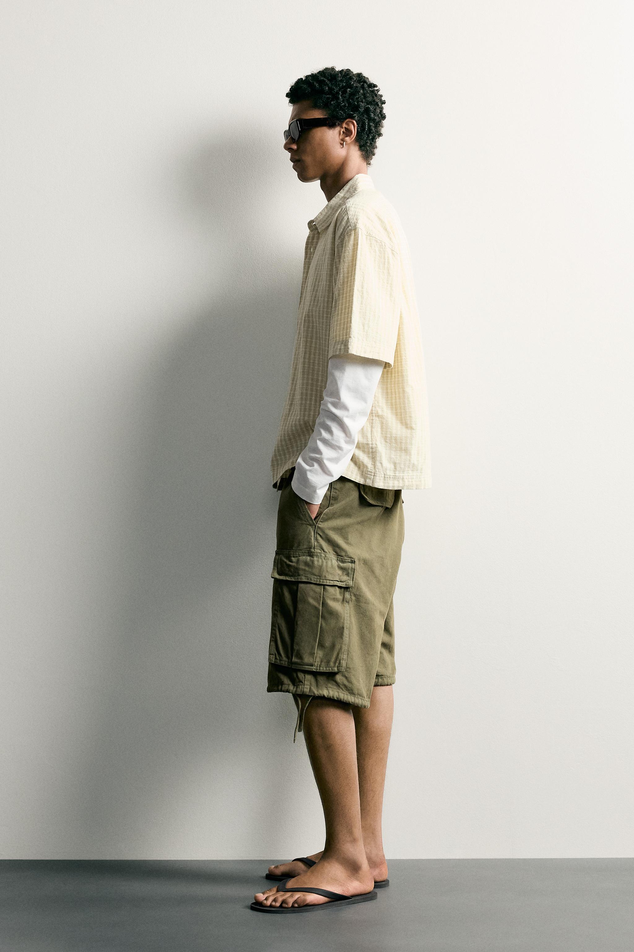 RELAXED FIT CARGO BERMUDA SHORTS
