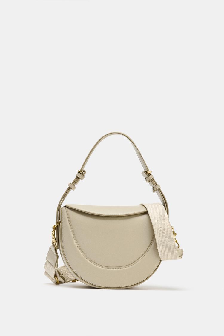 FLAP CROSSBODY BAG Taupe Grey ZARA Thailand