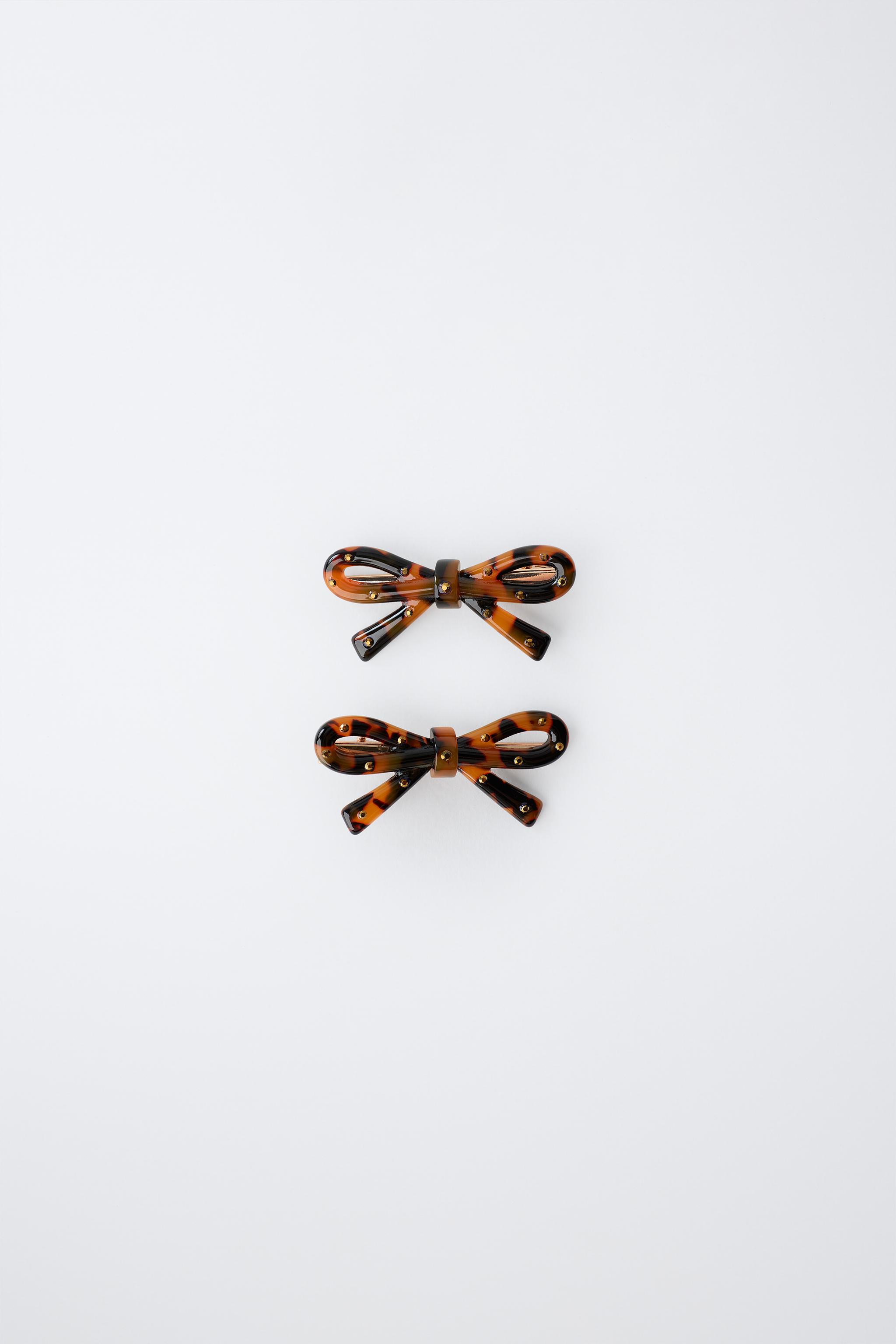 2-PACK OF TORTOISESHELL EFFECT BOW CLIPS