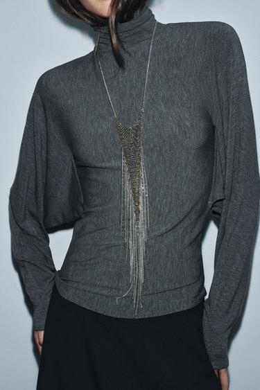 CAMISETA CUELLO PERKINS - Gris de Zara