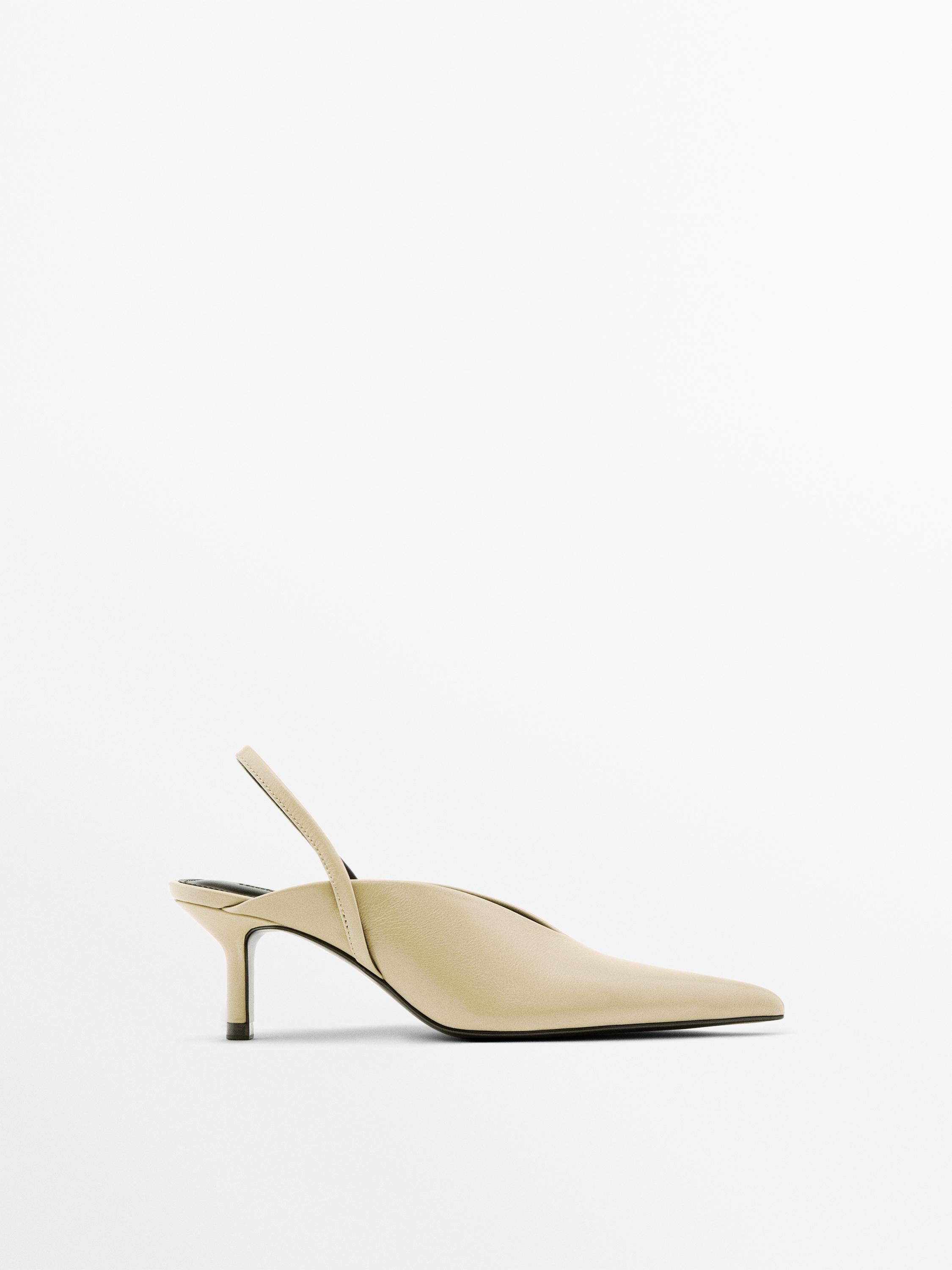 High-heel slingback shoes