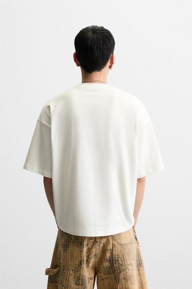 T-SHIRT À INSCRIPTION IMPRIMÉE - Blanc de Zara - Image 2