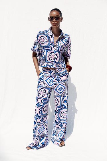 Zara PRINTED SHORT SHIRT - Multicoloured - 圖片 0