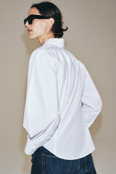 CHEMISE EN POPELINE ZW COLLECTION - Blanc de Zara - Image 2