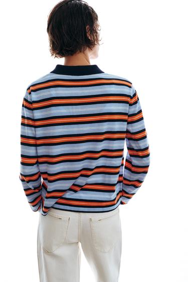 POLO EN MAILLE À RAYURES - Multicolore de Zara - Image 5