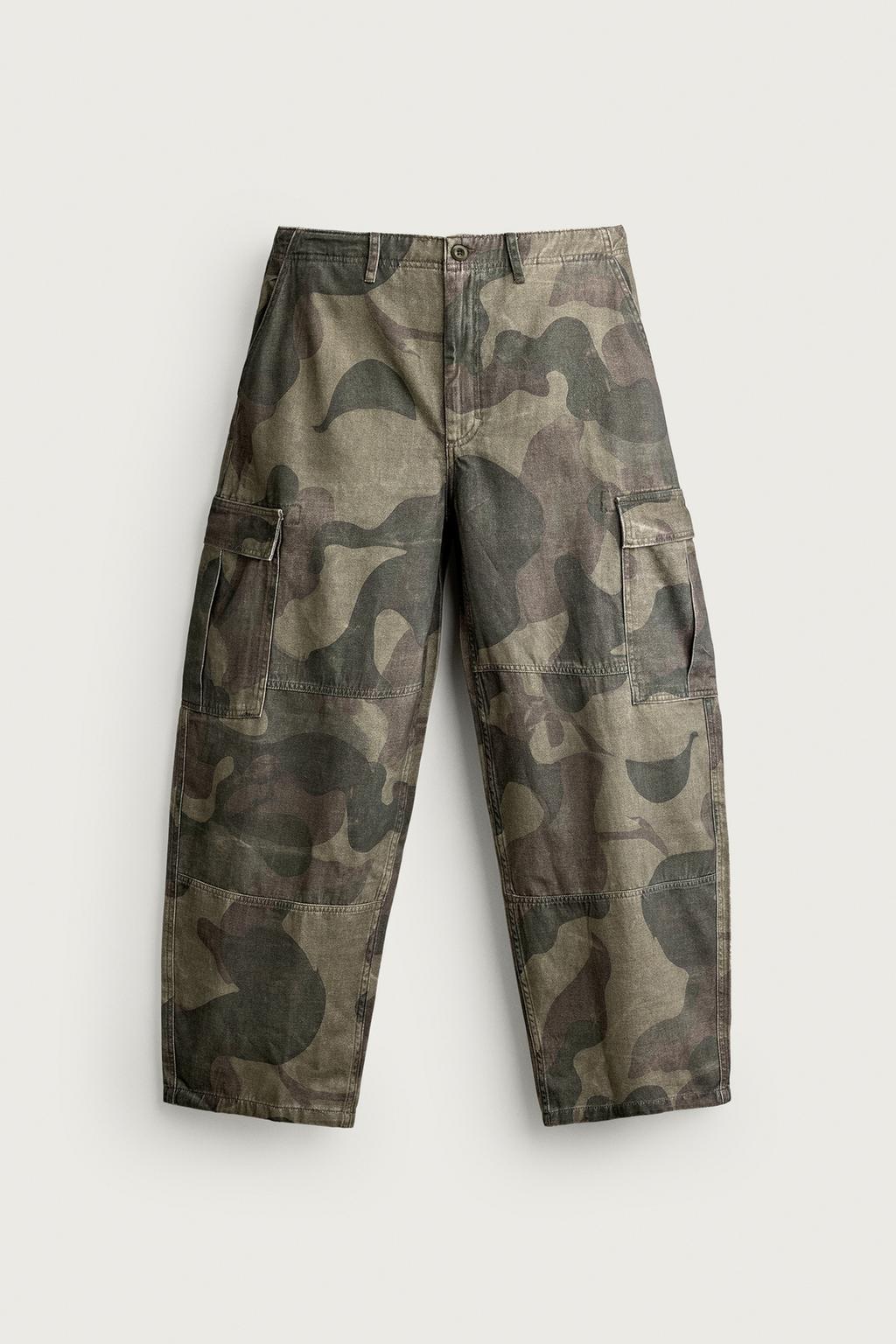 PRINTED BALLOON FIT CARGO TROUSERS